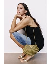 Pull&Bear - Borsa A Tracolla A Conchiglia Con Perline - Lyst