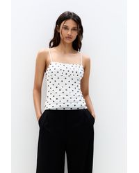Pull&Bear - Strappy Polka Dot Top - Lyst