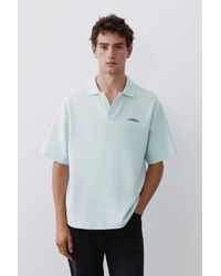 Pull&Bear - Short Sleeve Waffle-Knit Polo Shirt - Lyst