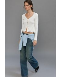 Pull&Bear - Buttoned Lace T-Shirt - Lyst