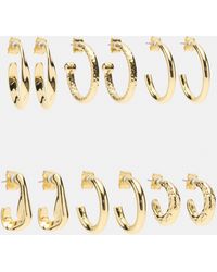 Pull&Bear - Pack Of 6 Textured Hoop Earrings - Lyst
