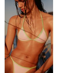 Pull&Bear - Contrast Trim Triangle Bikini Top - Lyst