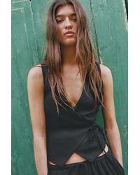 Pull&Bear - Rustic Linen-Blend Waistcoat - Lyst