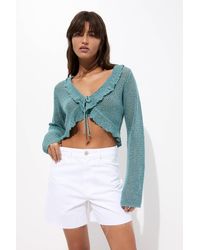 Pull&Bear - Openwork Cropped Cardigan - Lyst