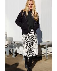 Pull&Bear - Midi-Rok Met Zebraprint - Lyst