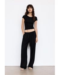 Pull&Bear - Flowy Trousers With Linen - Lyst