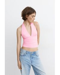 Pull&Bear - Halter Gathered Top - Lyst