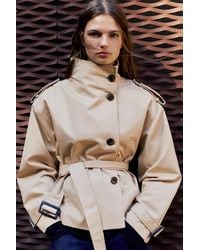 Pull&Bear - Short Belted Trench Coat - Lyst