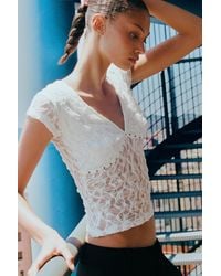 Pull&Bear - Studded Lace T-Shirt - Lyst