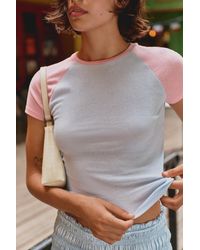 Pull&Bear - Contrast Raglan Sleeve T-Shirt - Lyst