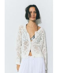 Pull&Bear - Oversize Cutwork Knit Cardigan - Lyst