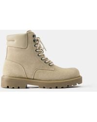 Pull&Bear - Leather Lace-Up Boots - Lyst