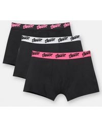 Pull&Bear - Lot De 3 Boxers Noirs Logo Stwd Rose - Lyst