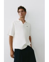 Pull&Bear - Short Sleeve Waffle-Knit Polo Shirt - Lyst
