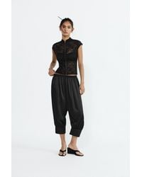 Pull&Bear - Satin Sarouel Capris - Lyst