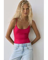 Pull&Bear - Polyamide Bodysuit With Thin Straps - Lyst