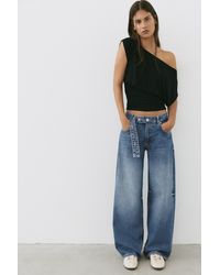 Pull&Bear - Relaxed Fit Baggy Jeans With Belt - Lyst
