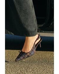 Pull&Bear - Checked Slingback Heels - Lyst