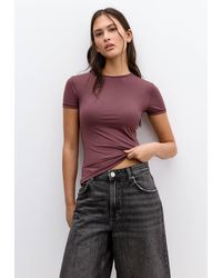 Pull&Bear - T-Shirt Aus Polyamid Mit Kurzen Ärmeln - Lyst
