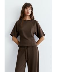 Pull&Bear - Soft Touch Short Sleeve Sweatshirt - Lyst