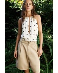 Pull&Bear - Polka Dot Halter Top With Cut-Out - Lyst