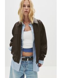 Pull&Bear - Bomberjacke Aus Kunstleder - Lyst
