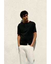 Pull&Bear - Basic Henley T-Shirt - Lyst