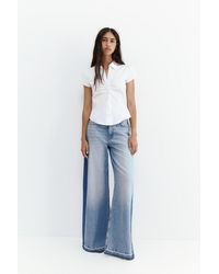 Pull&Bear - Jeans Wide Leg Patchwork - Lyst