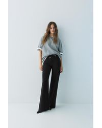Pull&Bear - Wide Leg Jeans With Crossover Waistband - Lyst