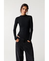Pull&Bear - Long Sleeve Polyamide Bodysuit - Lyst