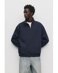 Pull&Bear - Felpa Basic Con Collo A Cerniera - Lyst