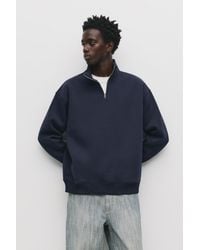 Pull&Bear - Basic Quarter-Zip Sweatshirt - Lyst