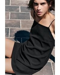 Pull&Bear - Short Strappy Dress With Linen - Lyst