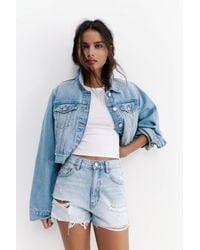 Pull&Bear - Denim Shorts With Frayed Hems - Lyst