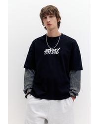 Pull&Bear - Stwd Double Sleeve T-Shirt - Lyst