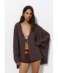 Pull&Bear - Fließende Cape-Bluse - Lyst