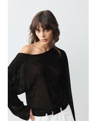 Pull&Bear - T-Shirt Asymétrique En Maille Fine - Lyst