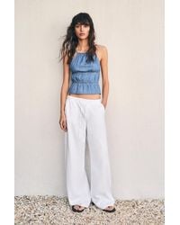 Pull&Bear - Open Back Denim Top - Lyst