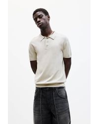 Pull&Bear - Strick-Poloshirt Mit Kurzen Ärmeln - Lyst