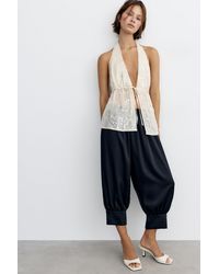 Pull&Bear - Top Halter Con Paillette - Lyst