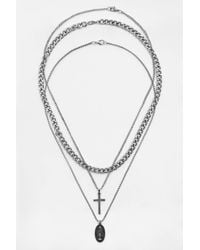 Pull&Bear - Cross Charm Necklace Pack - Lyst