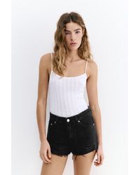 Pull&Bear - Mom Fit Denim Short Met Scheuren - Lyst