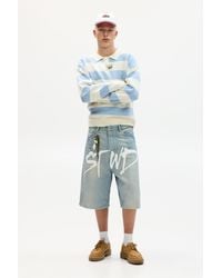 Pull&Bear - Super Baggy Stwd Jeans-Bermudashorts - Lyst