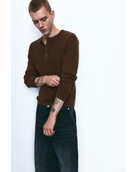 Pull&Bear - Pullover Mit Henley-Ausschnitt - Lyst