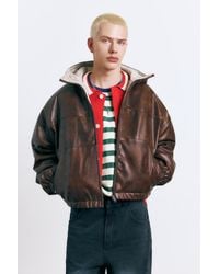 Pull&Bear - Distressed Leather Effect Jacket - Lyst