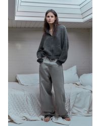 Pull&Bear - Zip-Up Ripped Cardigan - Lyst