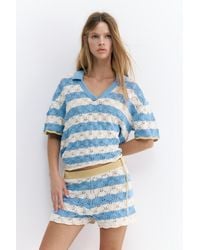 Pull&Bear - Polo Crochet A Righe - Lyst