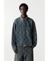 Pull&Bear - Stwd Check Denim Overshirt - Lyst