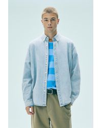 Pull&Bear - Long Sleeve Denim Shirt - Lyst