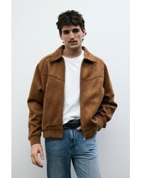 Pull&Bear - Faux Suede Jacket - Lyst